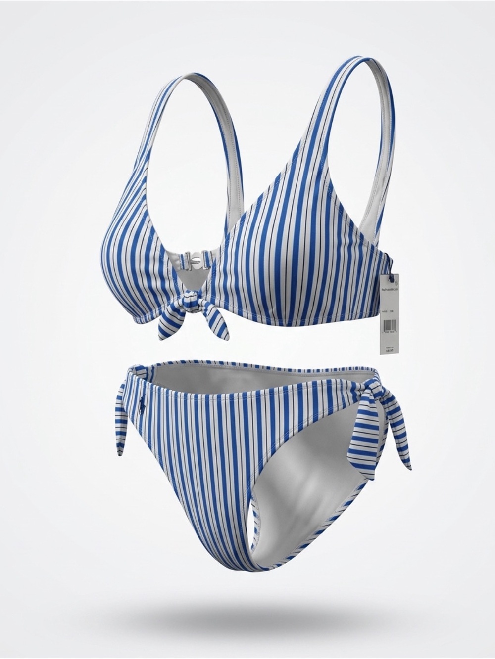 Ralph Lauren Blue and White Striped' Two-Piece Swim Set size large - Picture 2 of 2